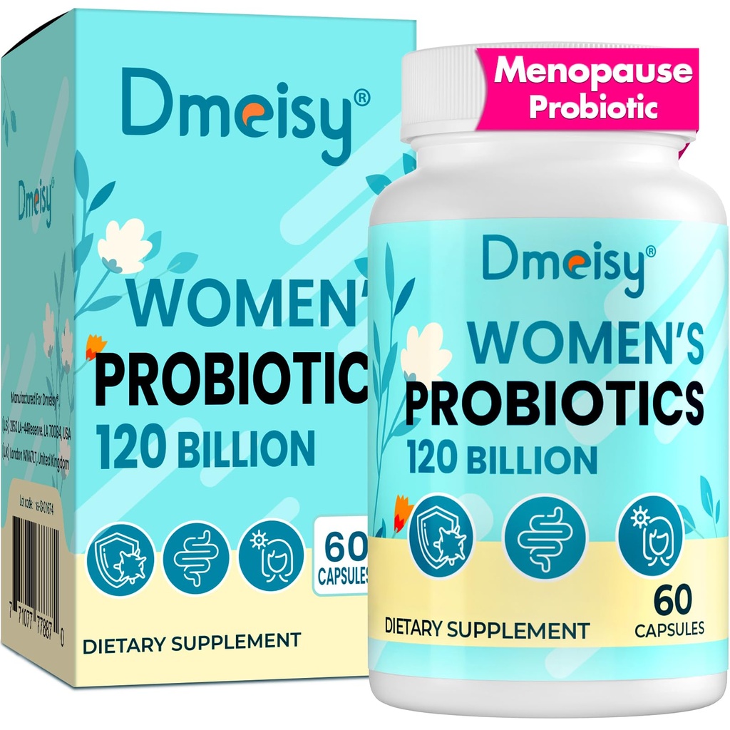 Menopausa Supplementi per le donne, 120 miliardi di CFU Probiotici, 13-in-1 Erbe Probiotici Complesso, per Menopausa Rilievo, Equilibrio dell'ormone, Flash Caldi, Maglioni Notturni, Scambi Mood, Gut & Immunity - 60 Capsule