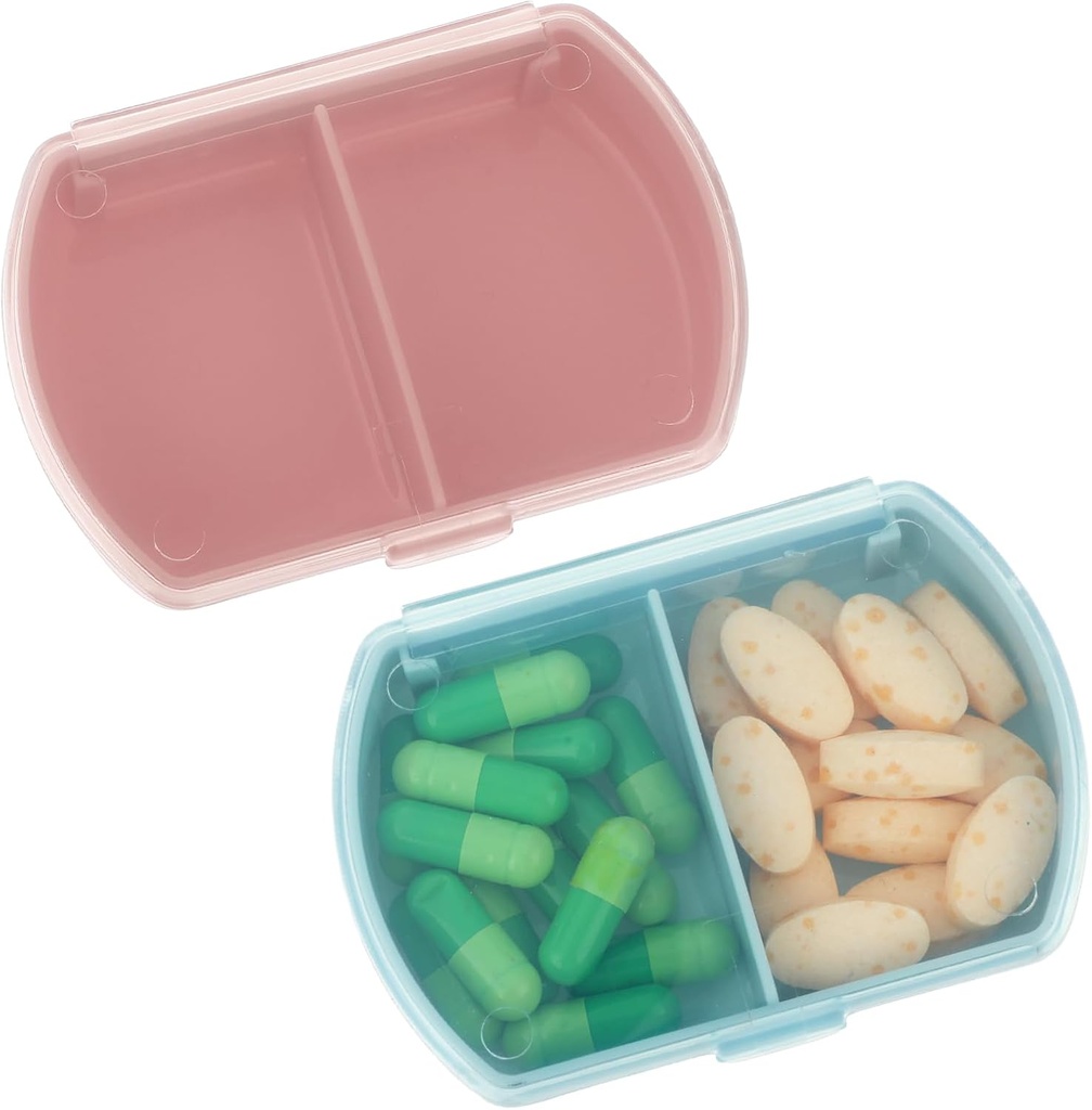 Sibba Pill Organizer Box Case 2 PCS impermeabile viaggio medicine contenitore Purse Essentials Piccolo Cute Fish Oil Holder Supplementi Mini Pillbox Dispenser Reminder Portable Pocket Pouch Accessori