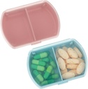 Sibba Pill Organizer Box Case 2 PCS Wasserdichte Reise Medizin Container Geldbörse Essentials Kleine niedliche Fisch Öl Halter ergänzt Mini Pillbox Dispenser Reminder Tragbare Taschentasche Zubehör