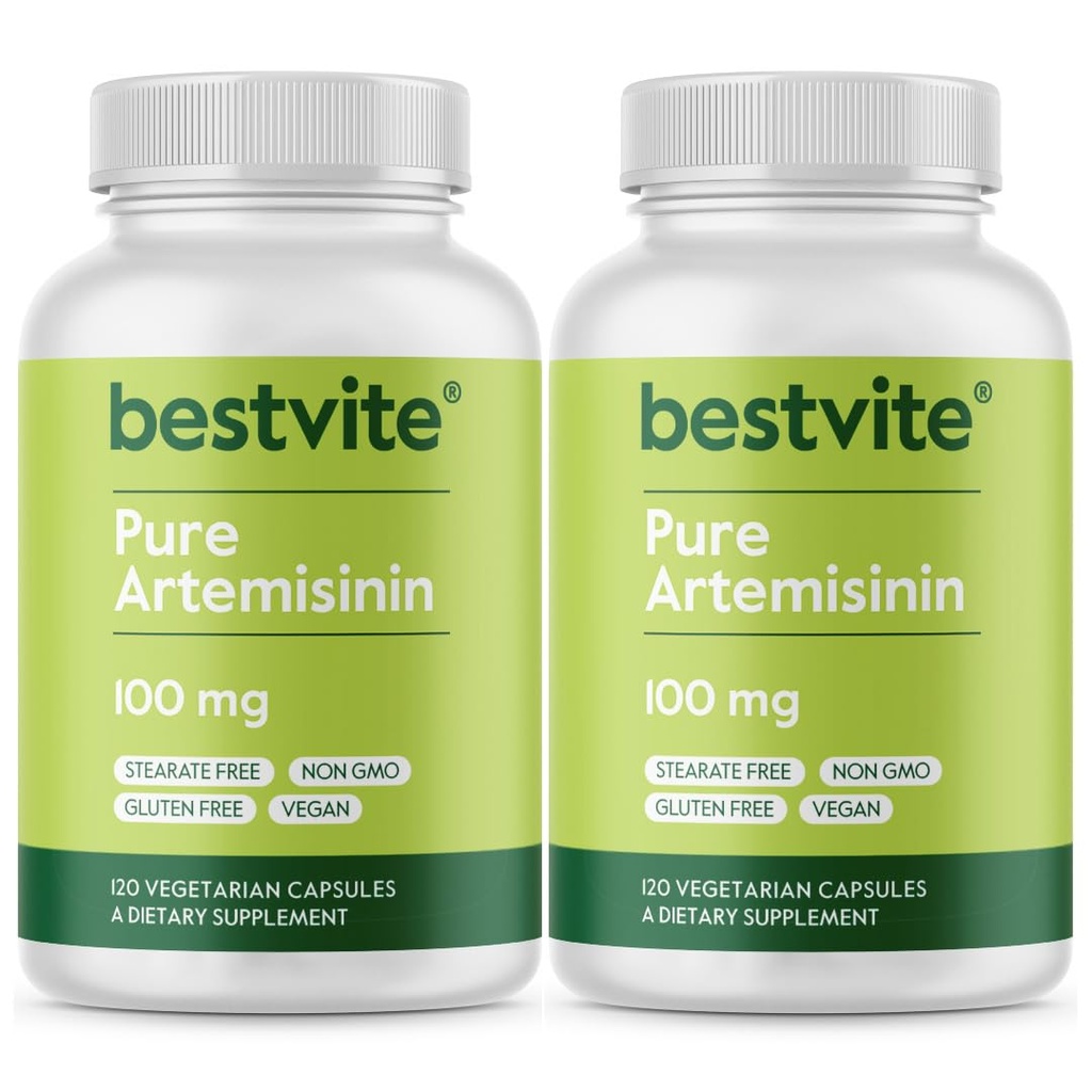 BESTVITE Artemisinin 100mg (240 vegetarische Kapseln) (2-Pack) - keine Stearaten - keine Flow Agenten - Vegan - Glutenfrei - Non GMO