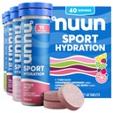 Nuun Sport Electrolyte Tablets with Magnesium, Calcium, Potassium, Chloride & Sodium, Gluten Free & Vegan, Mixed Flavor, 4 Pack (40 Servings Total)