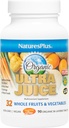 Natures Plus Ultra Juice Multivitamin - 90 Compresse Vegetariane, Bilayered - Integratore Alimentare Intero - Frutta e Verdura Intera, Antiossidante - Non OGM, Vegan, Organico, Senza Glutine - 45 Serve