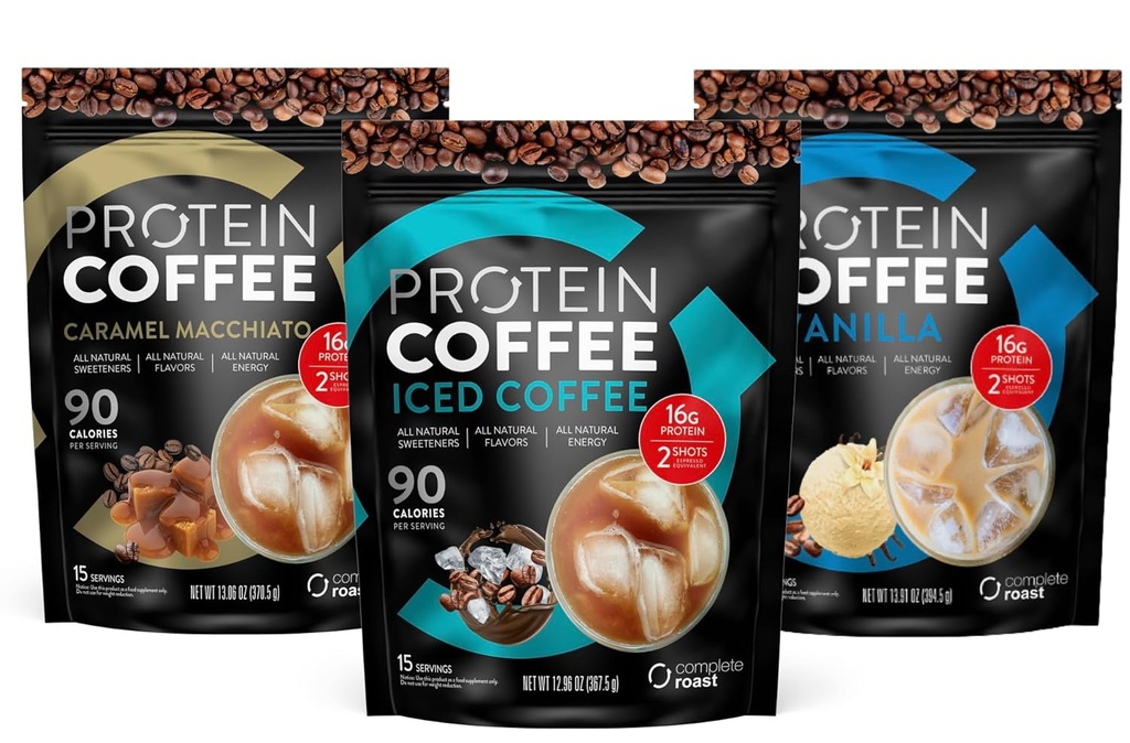 Complete Roast 3-pack + Shaker- Caramel, Iced, Vanille