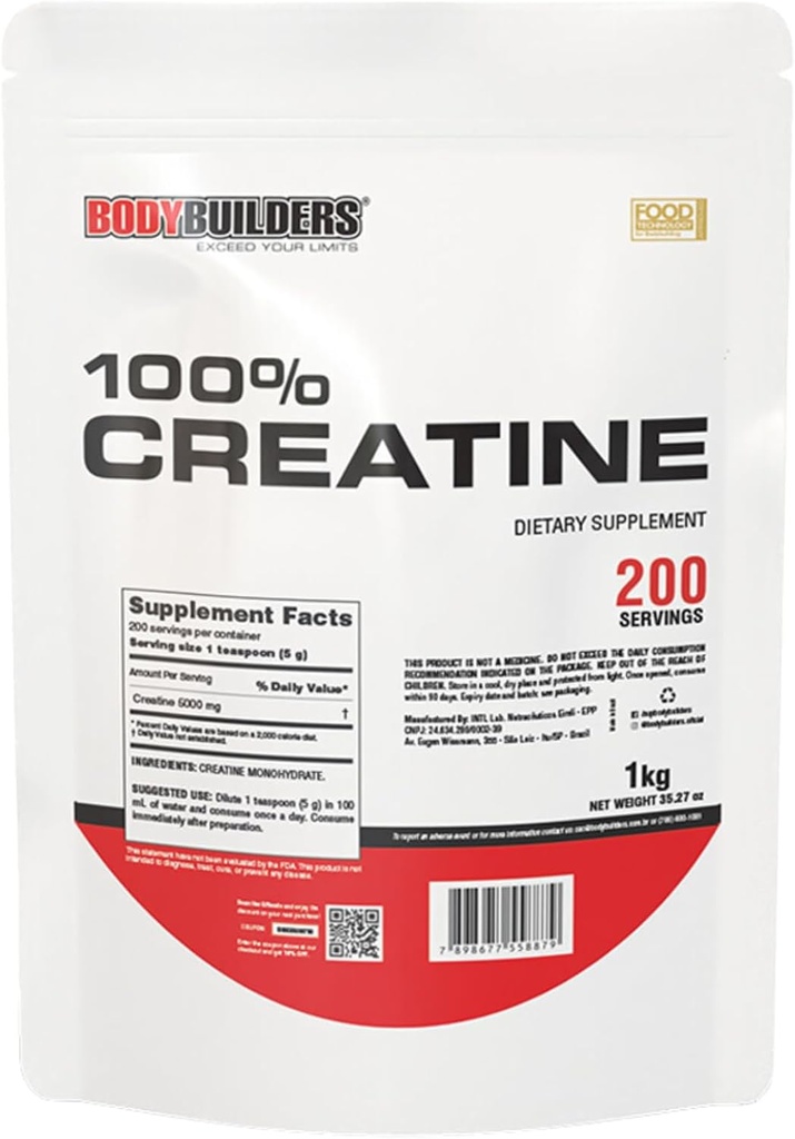 100% Kreatin, Unflavored, 2.2lb, 200 Servierungen