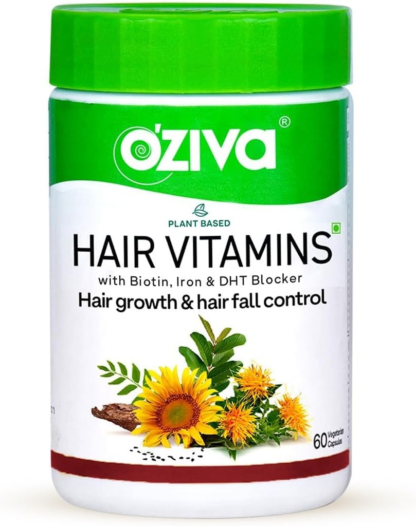 Capsule di vitamine per capelli per la crescita e controllo caduta dei capelli, 100% naturale con biotina, ferro, DHT Blocker & vitamina E, integratori di crescita dei capelli clinicamente provati per le donne e gli uomini,60 capsule