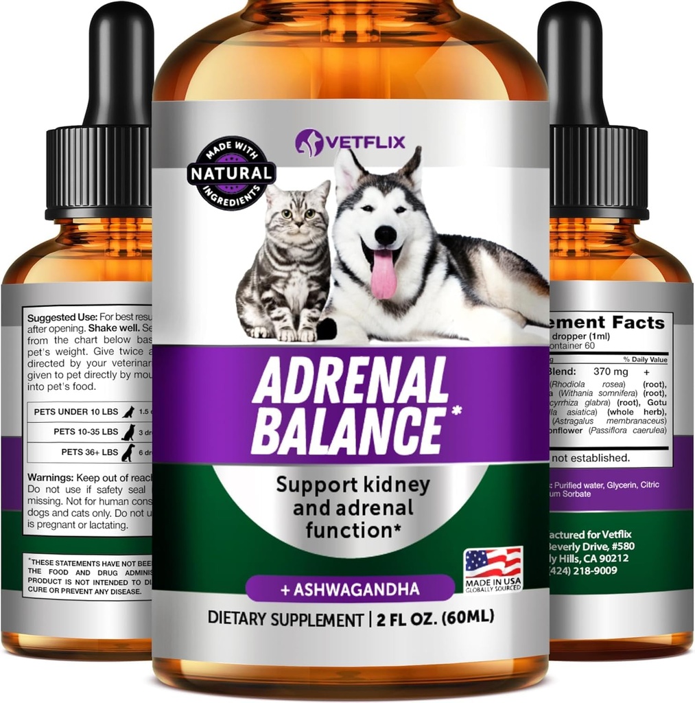 Supporto per cani e gatti - Made in Italy - Cushings Treatment for Dogs - Cat & Dog Supplement for Kidney Support - 2 Fl Oz