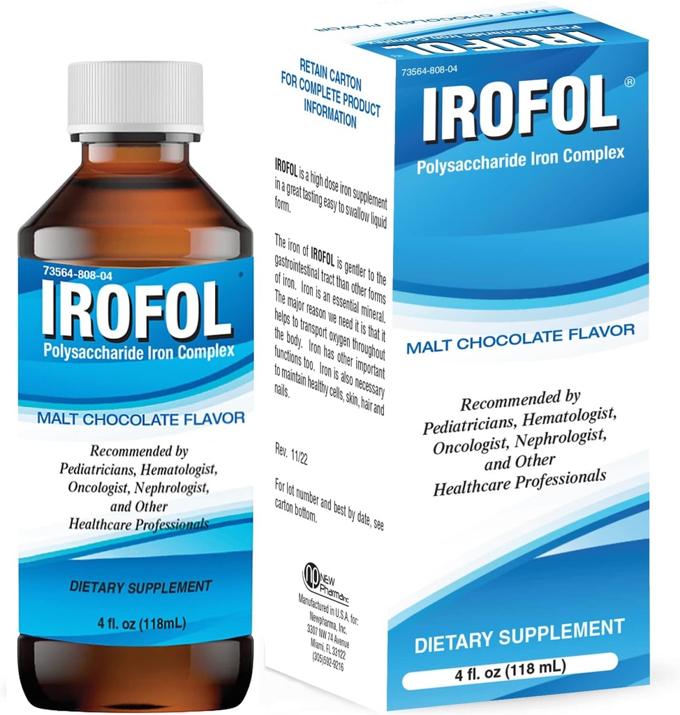 Hohe Potenz flüssige Eisen Nahrungsergänzung | Eisen für Kinder und Erwachsene | Eisen Ergänzung für Frauen und Männer | Malz Schokolade Geschmack | 4 fl oz (118 mL) | 100mg Polysaccharid Eisen Komplex für Anämie Eisenmangel und Energie Unterstützung | Zucker kostenlose Alkohol |