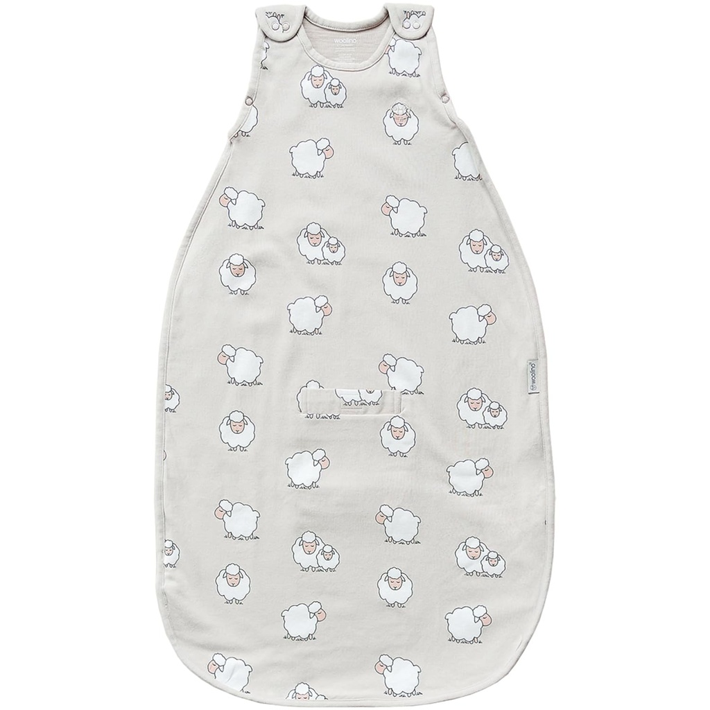 Woolino 4 Season Sleep Sack - Ultimate Merino Wool und Organic Cotton Sleeping Bag - Zwei-Wege Reißverschluss Verstellbare Universalgröße Schlafsack für Baby (2-24 Monate) - Schaf