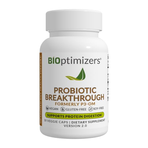 BIOptimizers Probiotic Breakthrough – Lactobacillus Plantarum OM Probiotics & Prebiotics Salute Supplemento per Gut, Digestivo & Immune Support Probiotici per Donne Uomini Anziani– 30 Vegan Capsule