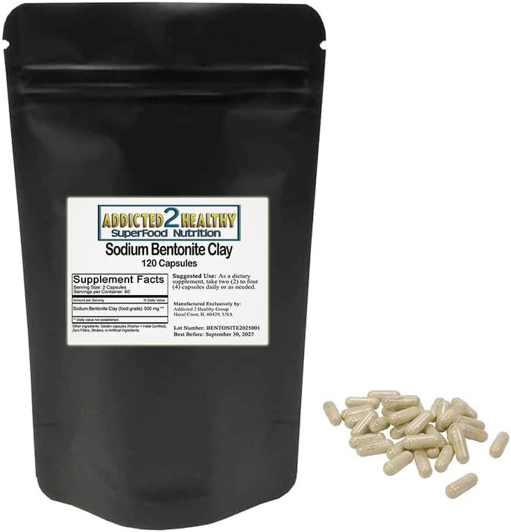 Estratto di polvere di argilla della bentonite del grado alimentare (1000 mg) 120 Conta da Addicted 2 sano