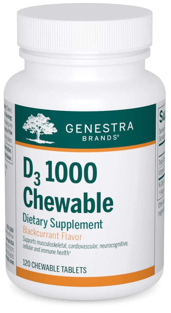 Genestra Marques D3 1000 Chewable (complément de vitamine D) 120 Comprimés Chewable (comprimés)