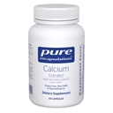 Pure Encapsulations Calcium (Citrate) - Ergänzung für Knochen, Zähne, Colon und Herz-Kreislauf-Gesundheitsunterstützung * - mit Premium Calcium Citrate - 60 Kapseln