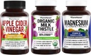 FarmHaven Capsules de vinaigre de cidre de pomme avec Ginger & Magnésium Glycinate & Malate Complexe avec/Vitamine D3 et Capsules de chardon de lait