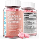Zucker Kostenlose Garcinia Cambogia Gummie 1000mg 95% HCA mit L-Carnitin, Himbeere Ketone, Chrom, Grüne Kaffeebohne für Stoffwechsel, Energie-Boost, 100% Bio-Extrakt, Vegan, Erdbeeren Flavor 120 Cts