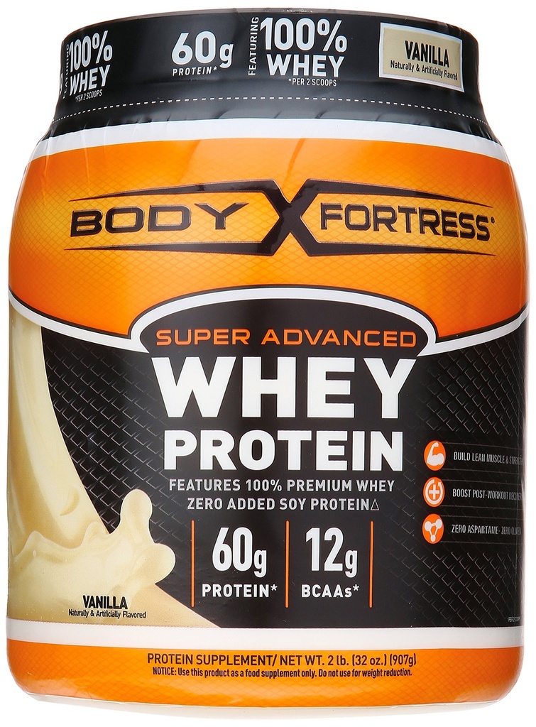 Fortezza corpo Super Advanced Whey Protein Powder, Plus Creatina e Glutamina, Gluten Free, Vanilla, 32 once (2lb)