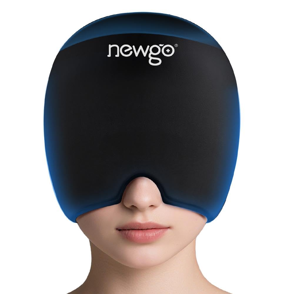 NEWGO Migraine Relief Cap Headaches Ice Cap con Top Coverage, Terapia Calda e Fredda, Migraine Headache Relief Cap for Tension, Stress & Hangover