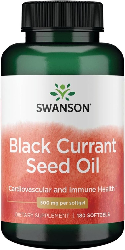 Swanson Black Currant Seed Oil - Kräuterergänzung Förderung Immunsystem & Herz Gesundheit Unterstützung - Natürliche Formel Unterstützung Gelenke Gesundheit - (180 Softgels, 500mg Jeder)