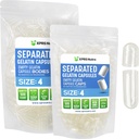 XPRS Nutra Gélatine Taille 4 Capsules séparées - 500 Compter Effacer les petites capsules vides Séparées dans des sacs - Bouchons de pilules rechargeables bricolage - Taille 4 Gel Do-It-Youlf Vitamine et supplément remplissage