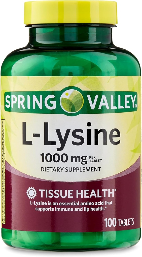 L-Lysine 1000mg Tabletten – Lysin-Ergänzung für Haut, Immun und Collagen-Unterstützung – Essential Amino Acid, 100 Count, Gluten-Free für tägliche Wellness