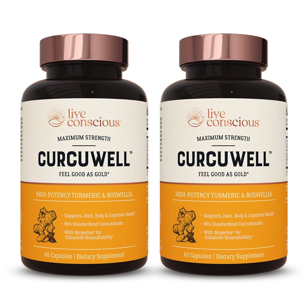 CurcuWell vivant conscient - Curcumin et Boswellia Blend.