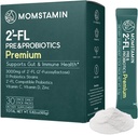 MOMSTAMIN HMO (Oligosaccaridi del latte umano) Super Prebiotici e Probiotici per le donne, Uomini: Integratore Digestivo Immune | Probiotici HMO | HMO Supplemento | Polvere Prebiotici | Rilievo IBS - 30 Pacchetti