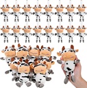 Lewtemi 20 Pcs Cow Toy Stuffed Farm Plush Valentine Keychain Gift Cow Keyring per Zaino Borsa Purse Party