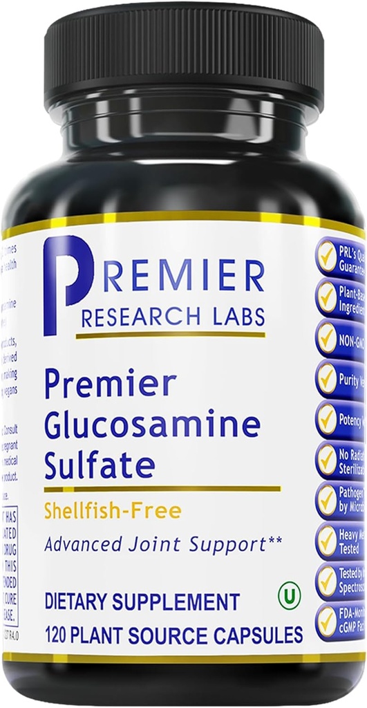 Premier Research Labs Glucosamine Sulfat - Muscheln kostenlose Glucosamin Sulfat Kapseln für Joint Support, Connective Tissue Health, 750 mg pro Servierung, Vegan Friendly - 120 vegetarische Kapseln