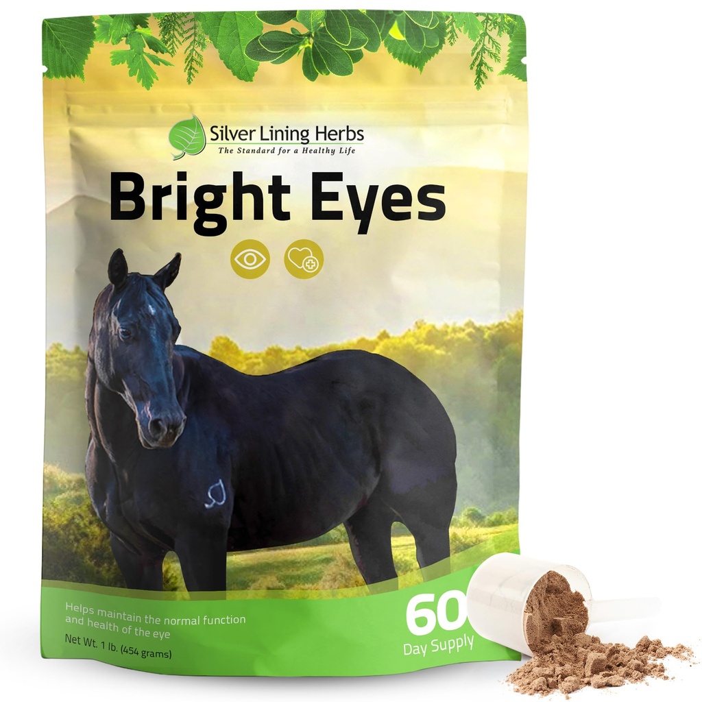 Silver Lining Herbs Bright Eyes Vitamins - Horses Eye Supplements to Support Capillary Health, Great Vision, & Overall Eye Health - Integratori di cavalli di erbe piantati - 1 lb 60-Day Supply