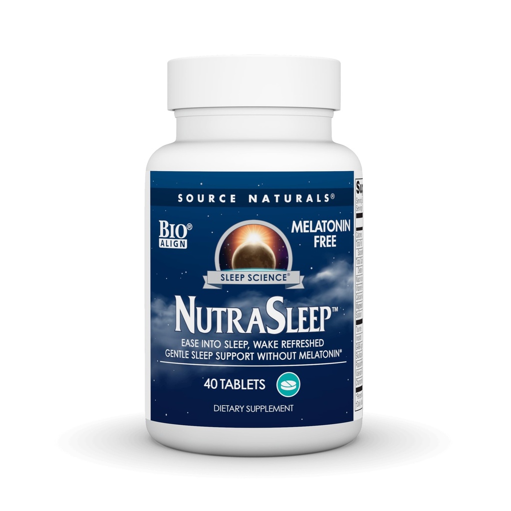 Source Naturals NutraSleep, complexe multinutrient et herbacé sans mélatonine, formule végétarienne pour le soutien de la relaxation - 40 comprimés