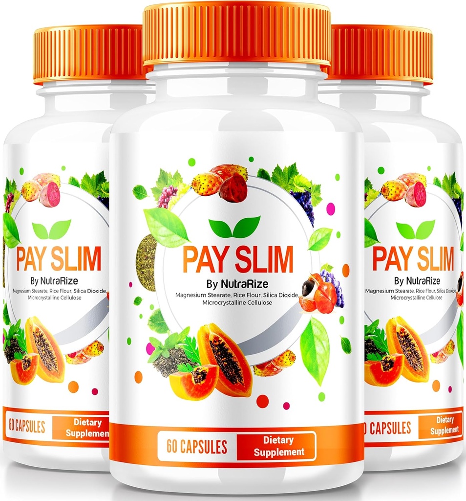 NutraRize (3 Pack) Payez des capsules minces, Supplément tout-naturel PaySlim pour une perte de poids saine, Formule Premium pour atteindre les objectifs du corps et de la condition physique, Avis officiels (180 capsules)