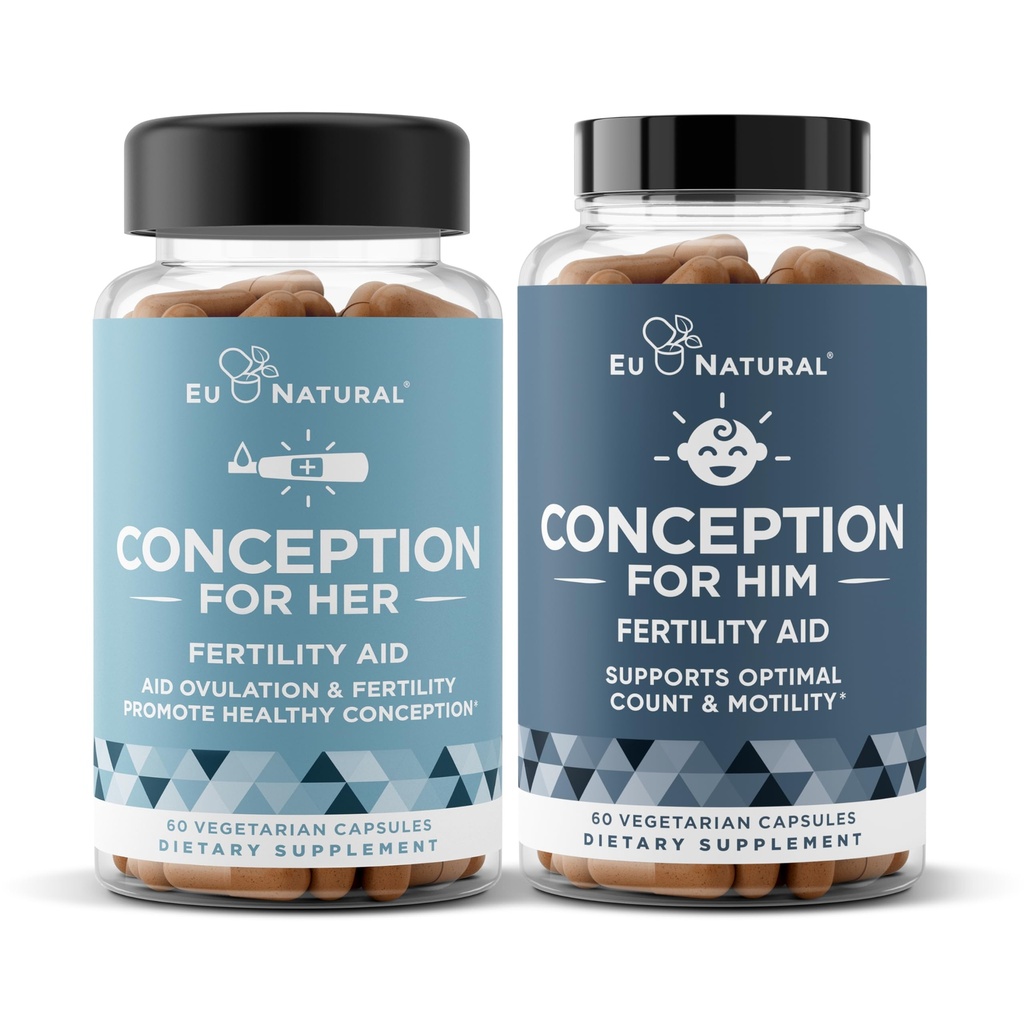 Empfängnisfruchtbarkeit für sie & Ihn Bundle - Fruchtbarkeitsergänzungsmittel Combo für Frauen & Men – Pränatale Vitamine – Förderung von Hormongleichgewicht, Cycle Consistency, Aid Ovulation – 120 Count