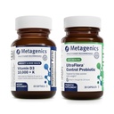 Metagenics Vitamin D3 10.000 + K (60 Softgels) & UltraFlora Control Probiotic (30 Portionen) - Unterstützt Knochen & Herzgesundheit - Aids Healthy Body Composition