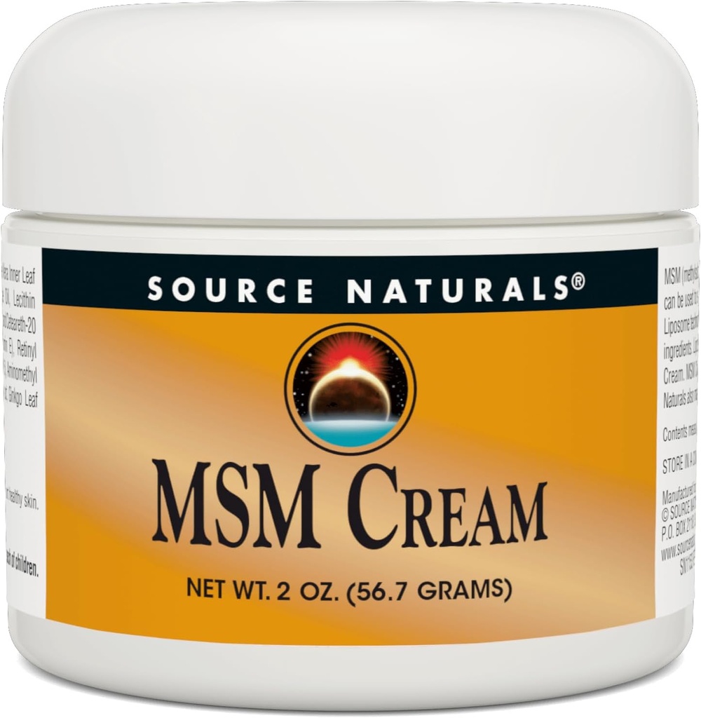 Source Naturelle Crème MSM - Contient Vitamine E et Ginkgo - 2 oz
