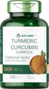 Kurkumin mit schwarzem Pfeffer 3000mg |Joint Support | 240 Kapseln | Turmeric Complex Supplement | Non-GMO, Glutenfrei
