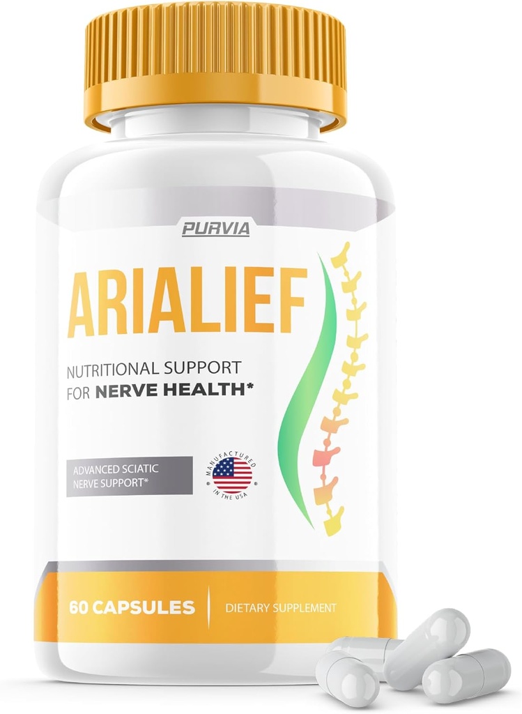Aralief Capsules Sciatica - Formule officielle - Arialief Vitamine Supplement Advanced Strength Formula, Aralief Capsules Soutien nutritionnel Maximum Strength Overall Wellness Reviews (60 Capsules)