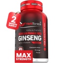 Herbtonics Korean Red Panax Ginseng 1500mg - Energieergänzung für Spitzenleistung, Fokus & Vitalität - High Potency Ginseng Root Extract - 120 Vegan Capsules