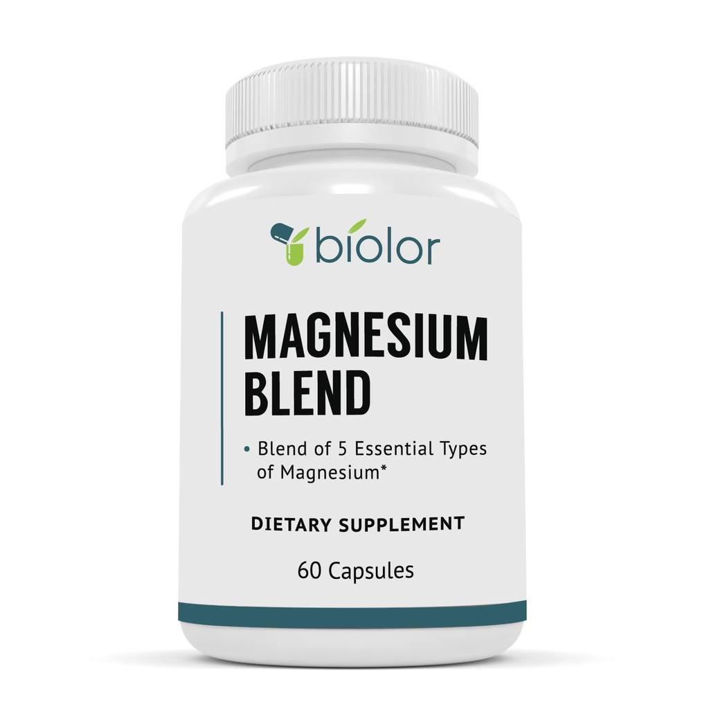 Magnesium Complex Supplement, Full Spectrum Magnesium Blend, Magnesium Glycinat mit Malat, Citrat, Taurinate und Gluconate - High Absorption Magnesium Supplement, Magnesium Complex Capsules