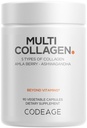 Codeage Multi Collagen Peptides Protein Kapseln, 5 Collagen Arten, Grass-Fed & Hydrolyzed Bovine Collagen Pills Supplement, Ashwagandha, Amla Berry Vitamins, Collagen Peptides - 90 Kapseln