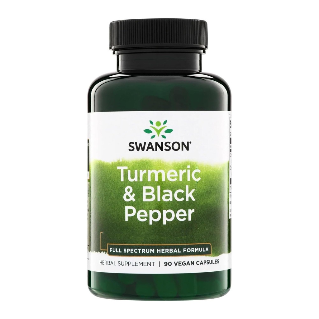 Swanson Premium- Turmeric & Black Pepper - Antiossidante, Digestione & Supporto Giunto - 90 Caps Veg (2 Pack)