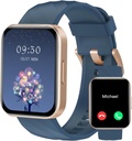 RUIMEN Smart Watches für Herren (Answer/Make Calls) Kompatibel mit iPhone/Android Phones, 1.85" HD Screen Fitness Tracker Heart Rate Monitor 100+ Sport Tracker Watch Waterproof (Blue)