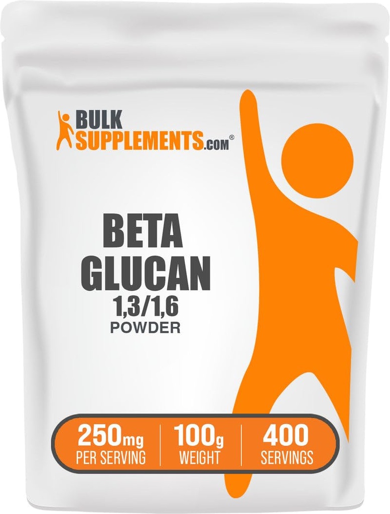 BulkSupplements.com Beta Glucan Powder - 1,3/1,6, Beta Glucan Ergänzungen - Vegan & Gluten Kostenlose Ergänzung, 250mg pro Servierung, 100g (3,5 oz) (Pack von 1)