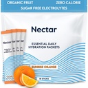 Nectar Hydration Packets - Elektrolyte Pulver-Packets - Kein Zucker oder Kalorien - Organische Fruchtflüssigkeit Täglich IV Elektrolyte Pulver für Dehydratation Relief und schnelle Rehydrierung (Orange 18 Pack)