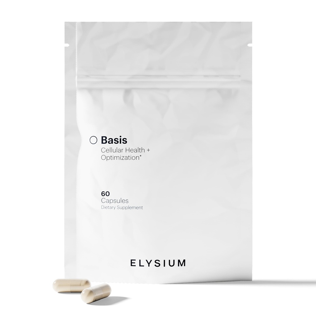 ELYSIUM Basis NAD Plus Supplemento 30 Serve - con Nicotinamide Riboside 250mg e Pterostilbene 50mg - Integratore di invecchiamento sano e energia cellulare