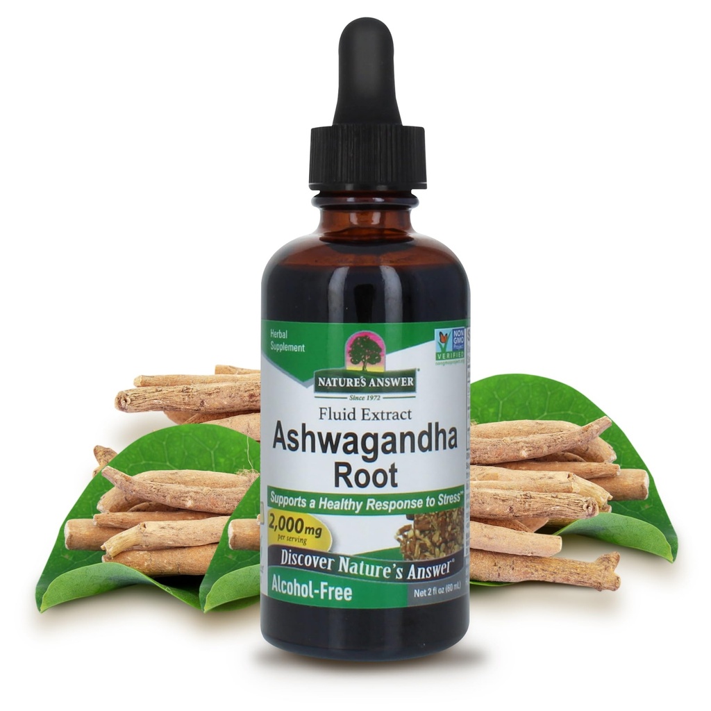Risposta della natura Ashwagandha Root | Supplemento di erbe Mantenere la funzione immunitaria sana | Supporta il corpo contro la stringa | senza glutine, senza alcool e senza Vegan 2oz (3 pacchetto)