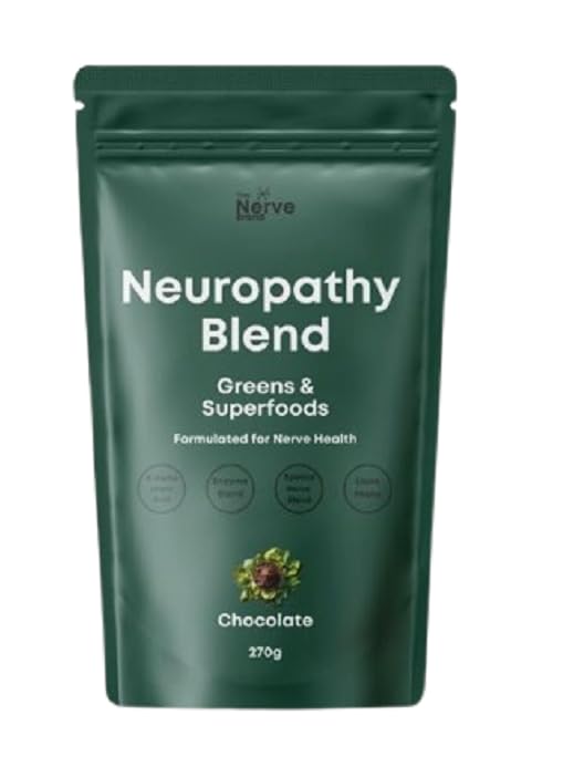 Neuropathie Superfood Blend Greens Pulver für periphere Neuropathie mit 600 mg R Alpha Lipoic Acid - Schokoladengeschmack