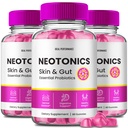 Neotonici Pelle e Gummies Gut, Neotonics Skin & Gut Health, Neotonics Gummies Glow Up Skin Supplement Neotonics Clear Skin Supplement - Skin Gummies For Smooth Skin Probiotic Gummies Recensioni (3 Pack)