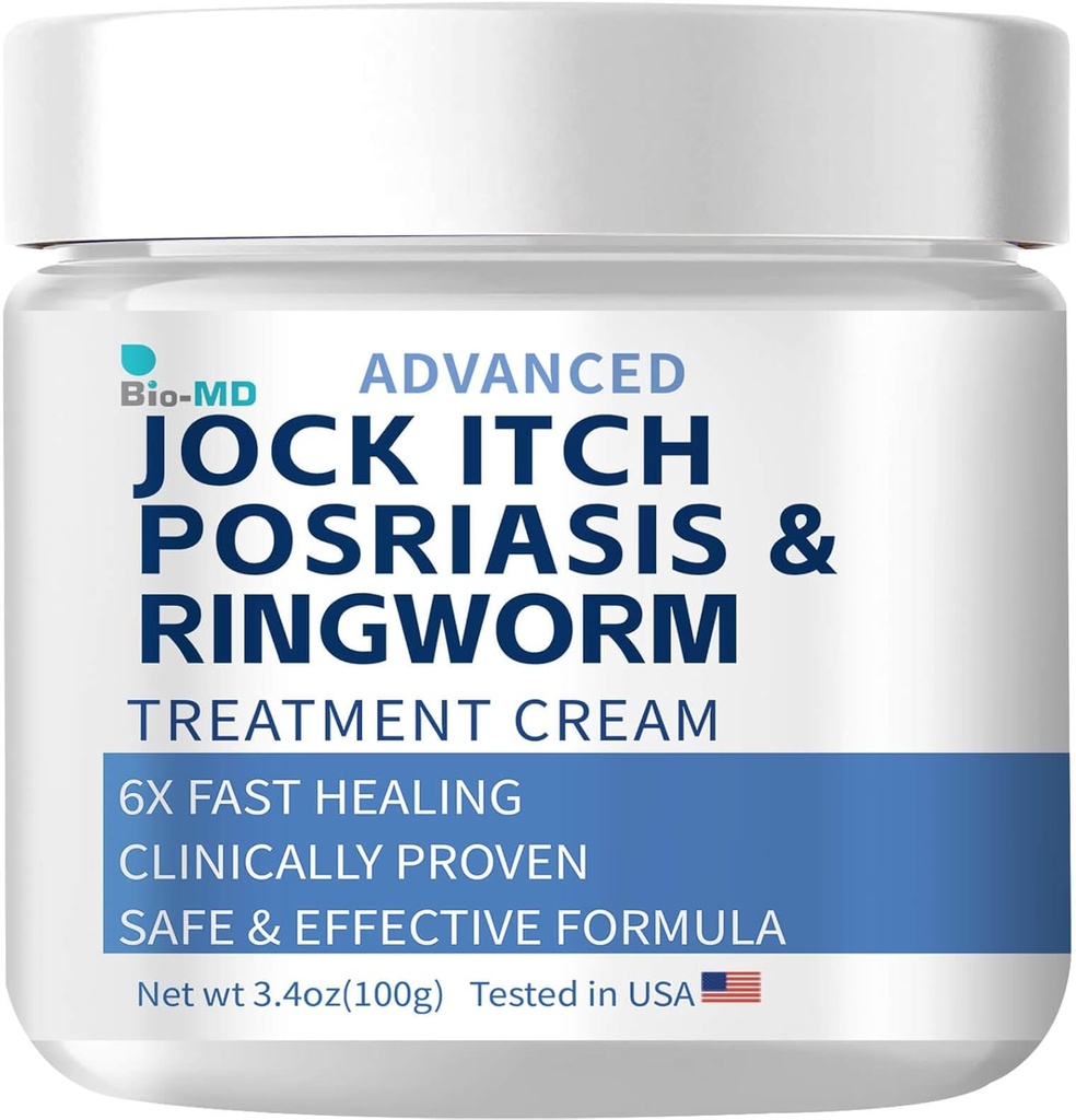 Bio-MD Jock Itch Cream, Jock Itch Cream Extra Kraft für Männer & Frauen, Psoriasis Creme, Ringworm Behandlung für Menschen, Itch Cream - Leistungsstark & Fast Relief