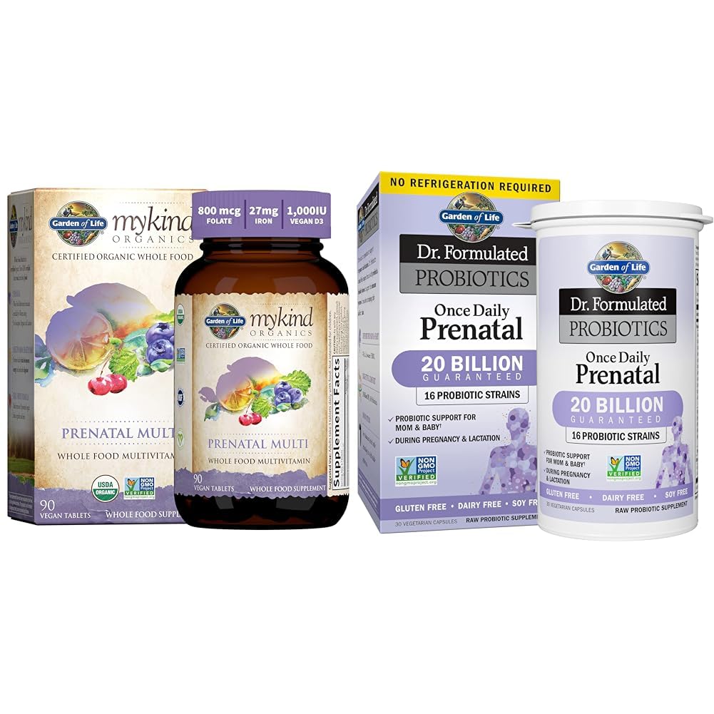 Garten des Lebens Frauen Prenatal Multivitamin mit Vitamin D3, B6, B12, C & Iron & - Dr. Formulierte Probiotika Einmal täglich Prenatal