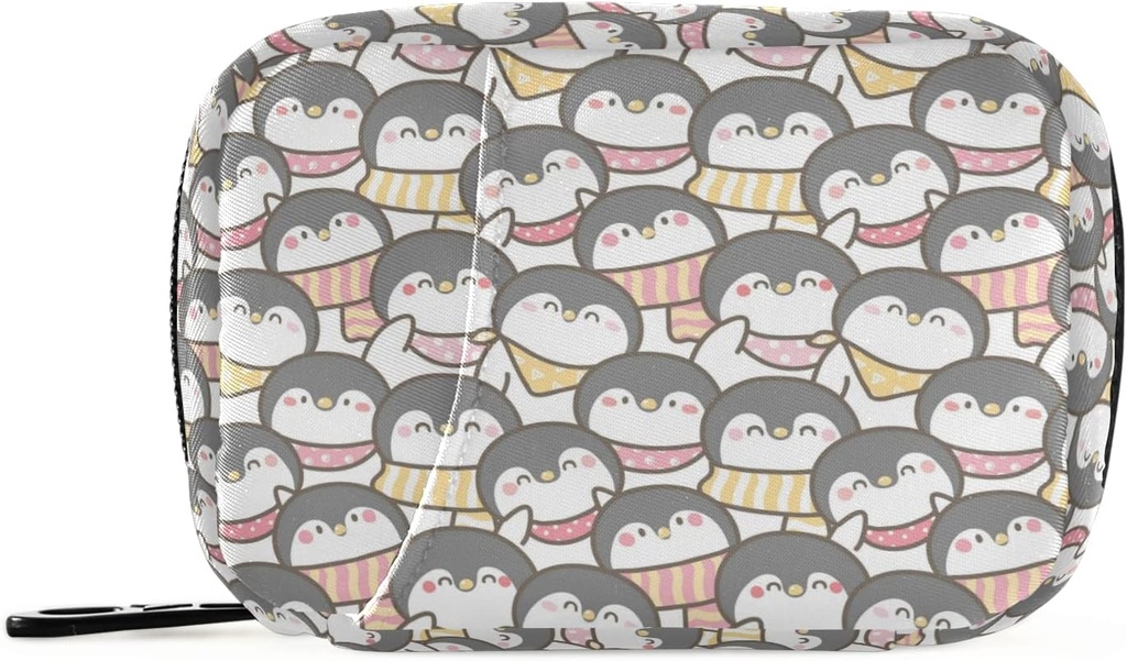 Cartoon Penguin Pill Box 7 giorno Pill Case Travel Pill Organizer Bag con Zipper Portable Weekly Case Bag Dimensioni compatte per il supporto supplemento di vitamina