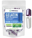 XPRS Nutra Taille 1 Capsules vides - 100 Compte Capsules de gélatine vides - Remplissage de la gélule de bricolage - Pure Pilule de Bovine Gel Caps pour Do-It-Youlf Suppléments (Pearl Purple/White)